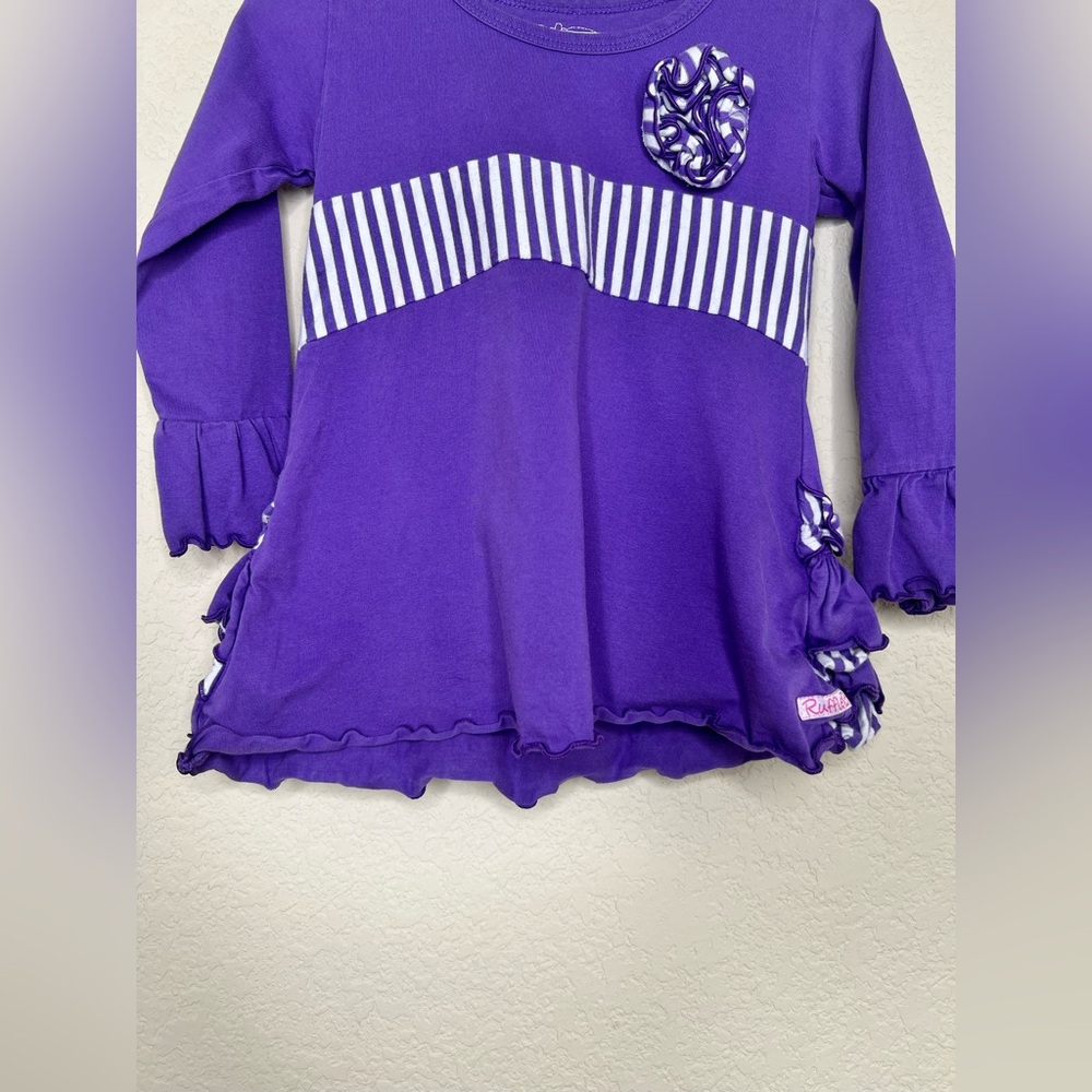 NTM RuffleButts Purple Ruffle Outfit Set 3T Striped Ruffle Pant Boutique Toddler - Picture 12 of 15